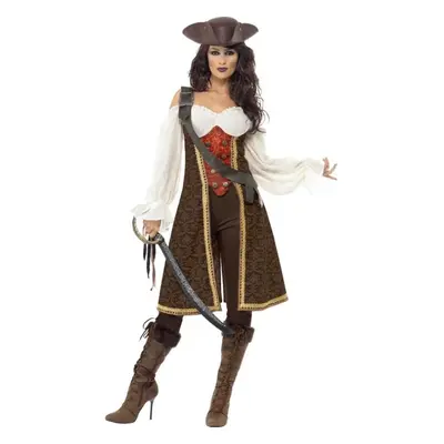 High Seas Pirate Wench Costume, Pirate Fancy Dress, UK Size