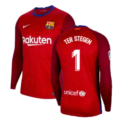 (MB) Barcelona Away Goalkeeper Shirt (Red) - Kids (Ter Stegen 1)