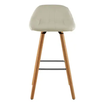 White Faux Leather Bar Stool, Comfortable Seating Bar Stool with Back, Easy to Clean Kitchen Bar