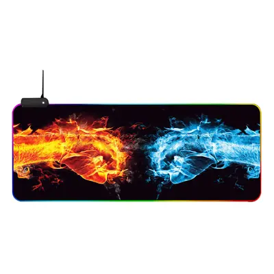 (400x900x4mm) RGB Glowing Mouse Pad Boxing Soft Rubber Anti-slip Lighting Mode Large Gaming Keyb