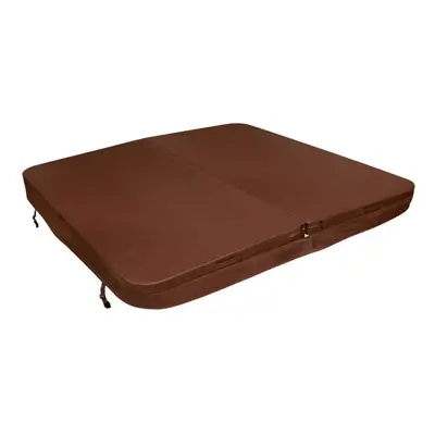 Hot Tub Cover Spa Lid x 220cm Square Brown Hard Top Weatherproof PVC Leather Foam