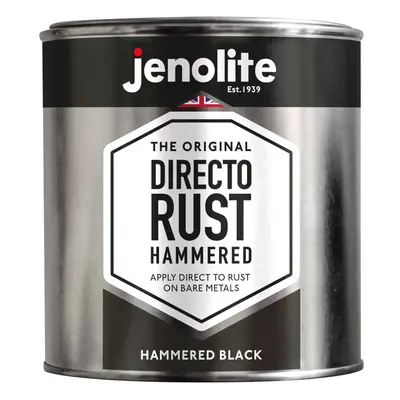 (1 Litre, Black) JENOLITE Directorust Hammered Multi Surface Paint - (All-in-One Primer, Underco