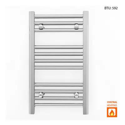 (400 x 600mm (BTU: 592)) Chrome Bathroom Designer Straight Towel Radiator