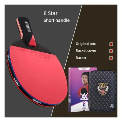 (8 Star Short Handle) Loki 7/8/9 Star Professional Ping Pong Racket Attack-loop High Sticky Tabl