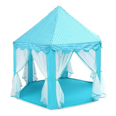 (blue) Large Princess Castle Children Indoor Play Tent Portable Tulle Garden Folding Play Tent P