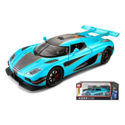 (blue, 1/24-Size:21*9.5*5.5cm) 1/24 Scale Koenigsegg One Diecast Car Model Toy With Opening Door