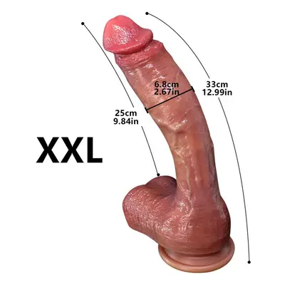 (XXL) Super Size Skin Tyrannosaurus Artificial Phallus Female Dildo Liquid Silicone Penis Female