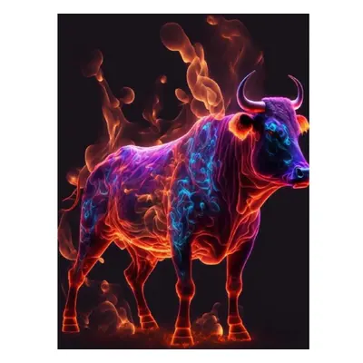 (brown, Square drill 50x65cm) Diy 5d Diamond Painting Flaming Animals Snake And Leopard Full Squ