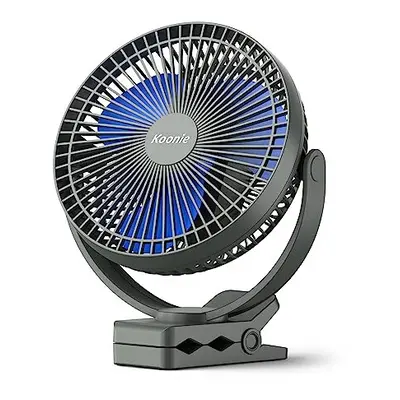 Koonie 10000mAh Rechargeable Portable Fan, 8-Inch Battery Operated Clip on Fan, USB Fan, Speeds,