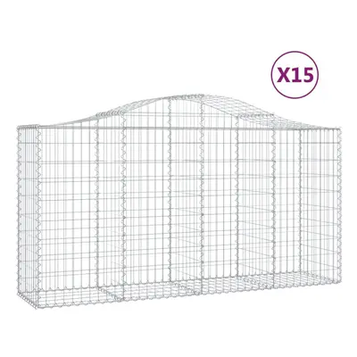 (200 x x 100/120 cm/ pcs) vidaXL Arched Gabion Basket Stone Basket Gabion Retaining Wall Galvani