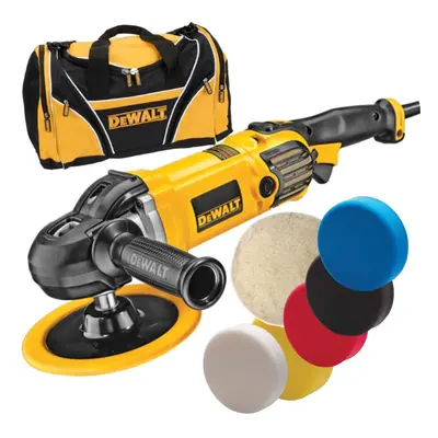 Dewalt DWP849X Premium 180mm Variable Speed Polisher 240V +5 Pads + Wool & Bag