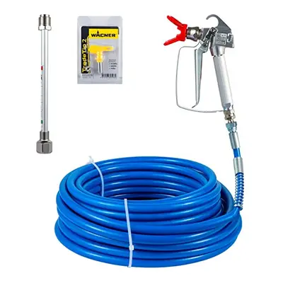 Airless Paint Spray Hose Kit, 50ft 3600psi High-Pressure Fiber Tube with 8" Extension Rod Pole, 