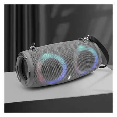 (silver, 23X10.5X10.5CM) Portable Waterproof High Power Bluetooth Speaker Rgb Colorful Light Wir