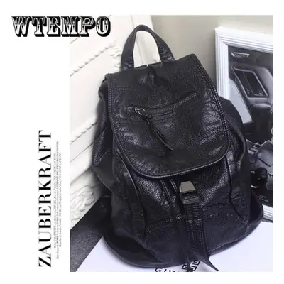 (black, One Size) Women Backpack Leather Ladies Travel Bags Schoolbags For Girls Knapsack Holida