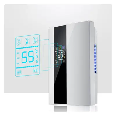 (silver) Home 2.2l Dehumidifier Remote Control Large Lcd Screen Display Air Dryer Full Shut-off 