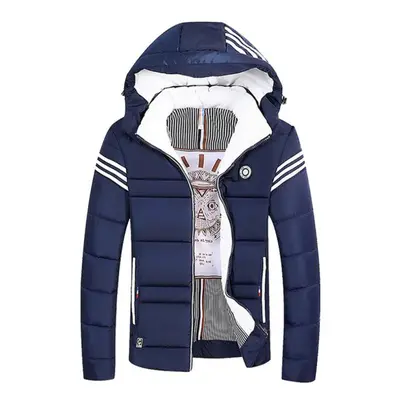 (blue, XXL) Winter Coat Men&apos;s Jacket Hooded Padded Jacket Youth Down