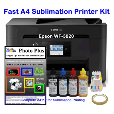 Fast A4 Sublimation Printer Bundle - WF-3820 with a Sublimation Kit.