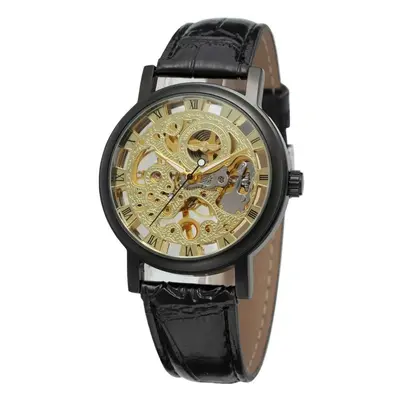 Famous Casual Men Wind Up Mechanical Watch Skeleton Dial Watch For Men Dress Wristwatch Nice Gif