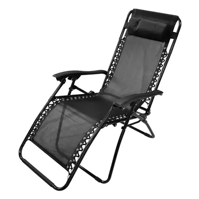 (1 x Chair) Textoline Zero Gravity Deck Chair Recliner Sun Lounger Outdoor Garden Patio