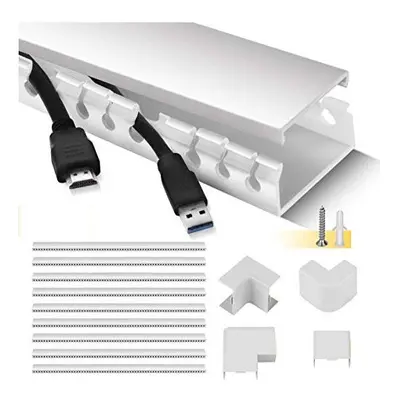 Cable Trunking, Stageek Pieces of Cable Management Kit, 3.5 Meter Open Slot Self Adhesive Desk C