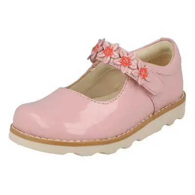 (Pink, UK Child) Girls Clarks Flower Strap Detailed Shoes Crown Petal T