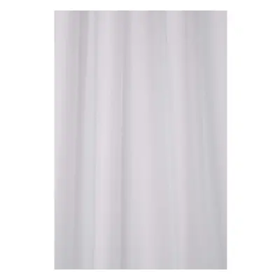 Croydex Hookless Textile White Shower Curtain, No Curtain Rings Required