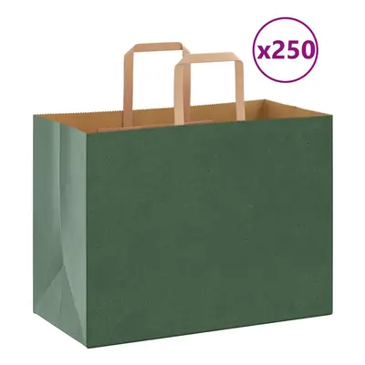 (green, x x cm/ pcs) vidaXL Paper Bags pcs with Handles White 21x11x28 cm Paper Grocery Bag