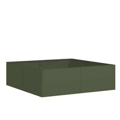 (steel/olive green, x x cm) vidaXL Planter Outdoor Flower Pot Garden Raised Bed Patio Plant Pot 