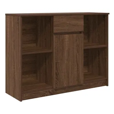 vidaXL Sideboard with Drawer Brown Oak 101x35x76 cm Engineered Wood