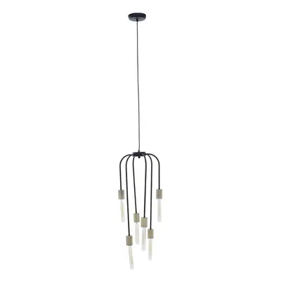 Premier Housewares Ceiling Lights Black Finish black Pendant Light With Tubular Bulbs Antique Ce