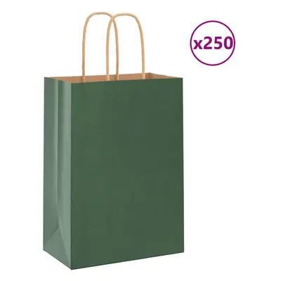 (green, x x cm) vidaXL Paper Bags pcs with Handles Brown 21x11x36 cm Paper Grocery Bag