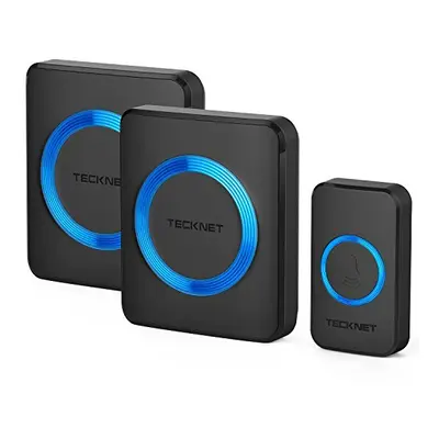 TECKNET Wireless Doorbell, Doorbell Waterproof Twin Wall Plug-in Cordless Door Chime Kit with 40