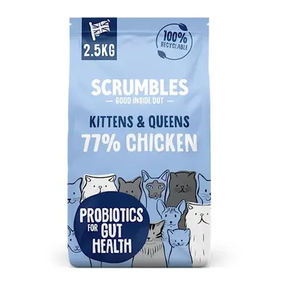 Scrumbles All Natural Dry Kitten Food with 77% Chicken, High Protein Food for Growing Kittens, 2