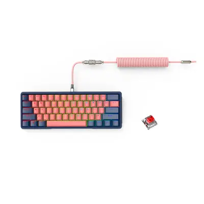 (Blue One, Red Switch) DIY Key Gaming Mechanical Keyboard With Hot swappable OEM RGB Lighting Ef