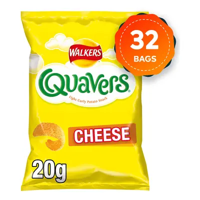 32 Bags of Walkers Quavers Cheese Snacks 20g