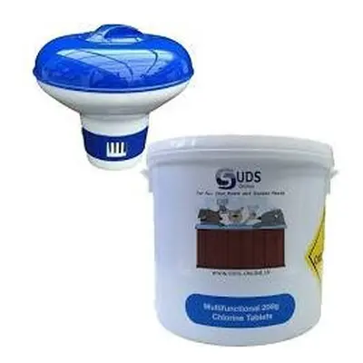 SUDS-ONLINE 5kg Multifunctional Chlorine Tablets 200g Swimming Pool Chemicals + Large Floating D