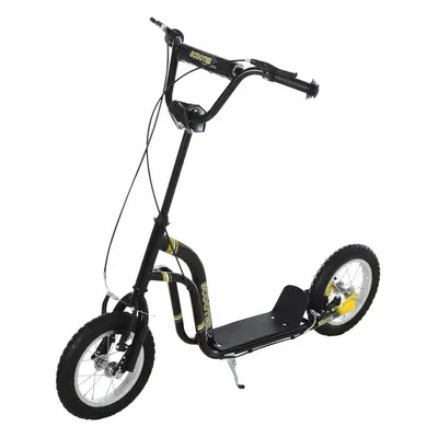 HOMCOM Kids Stunt Scooter with 12" Rubber Tyres, Adjustable Handlebar, Black