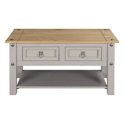 Corona Grey Coffee Table Drawer Mexican Occasional Solid Pine Wood