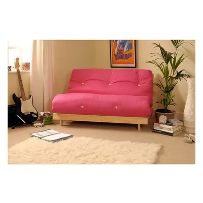 (Pink, Small Double) Comfy Living Albury Futon Sofa Bed