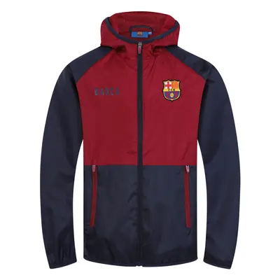 (Navy Red, Years) FC Barcelona Official Football Gift Boys Shower Jacket Windbreaker