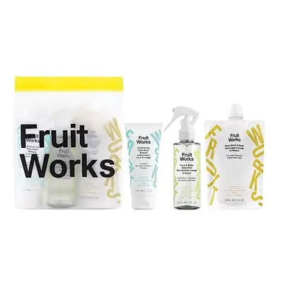 Fruit Works Glow Kit Gift Set - 150ml Face & Body Glow Mist, 200ml Body Scrub & Mask, 100ml Brig