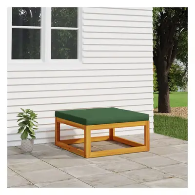 vidaXL Patio Footrest with Green Cushion Solid Wood Acacia