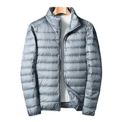 (grey, L) Men&apos;s Casual Down Jacket Winter New Lightweight White Duck Down Thermal Jacket