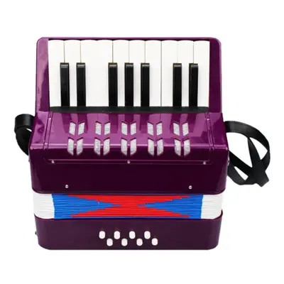 (purple) Kids Children Accordion 17-key Bass Mini Small Accordion Educational Musical Instrument