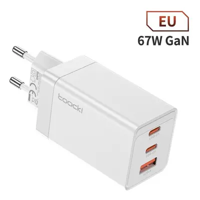 (white, EU plug) Toocki 65w Gan Usb C Charger 67w Quick Charge 4.0 3.0 Qc4.0 Qc Pd 3.0 Usb-c Typ