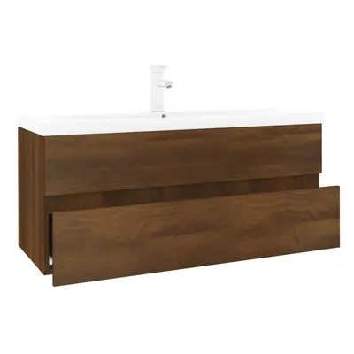 vidaXL Sink Cabinet with Built-in Basin Brown Oak Engineered Wood Sink Unit