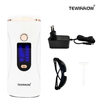 (white, EU Plug) TEWIRROW Hair Removal Instrument IPL Permanent Hair Removal Painless Electric H