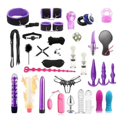 (as the picture, PL) Pcs/set Toys For Adults Sex Products Sex Bondage Set Handcuffs Dildo Vibrat