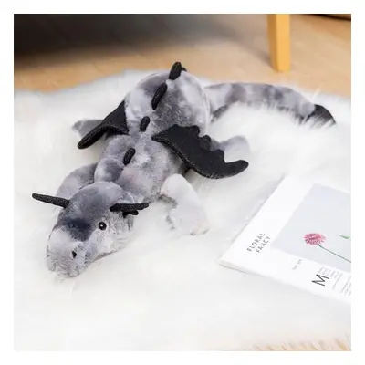 (gray, 50cm) 1pc 50cm Flying Dragon Plush Toy Stuffed Cute Fluffy Dragon With Wings Life-like Pt