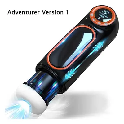 (black) Brand New In Automatic Male Masturbator With Led Display Thrust Sucking Vibrating Pussy 